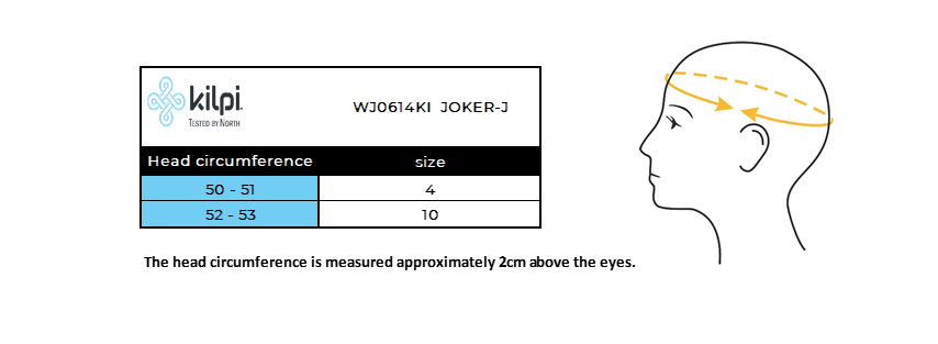 Bonnet d'hiver enfant Kilpi JOKER-J – Size chart